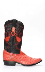Cuadra boot in red ostrich shoulder leather