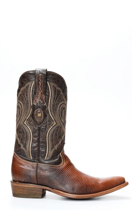 Cuadra boot in lizard leather with a rustic finish