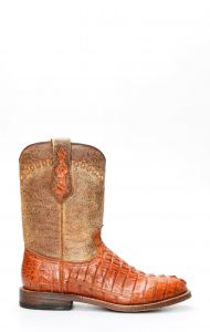 Cuadra boots in honey-colored crocodile leather