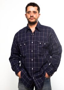 Rockmount blue shirt with wide checkered blue