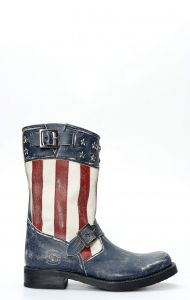 Sendra biker boots with American woman flag
