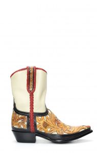 Stivali Texani della collezione Pineda Covalin con intarsio floreale