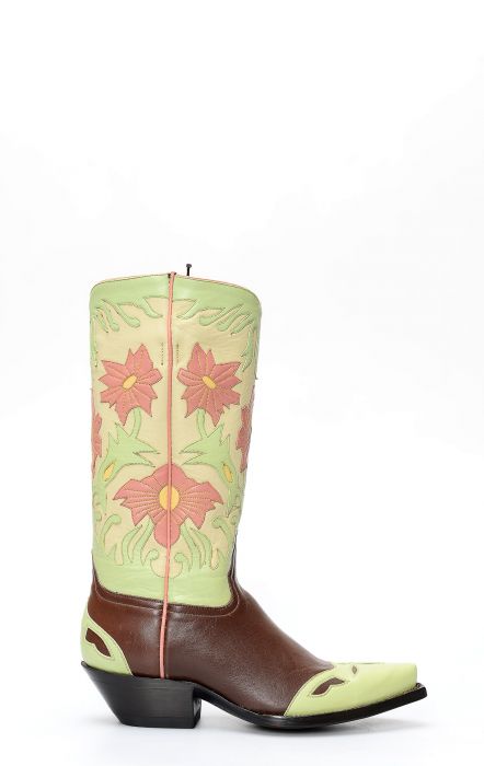 Boots from the Pineda Covalin floral collection on a brown base